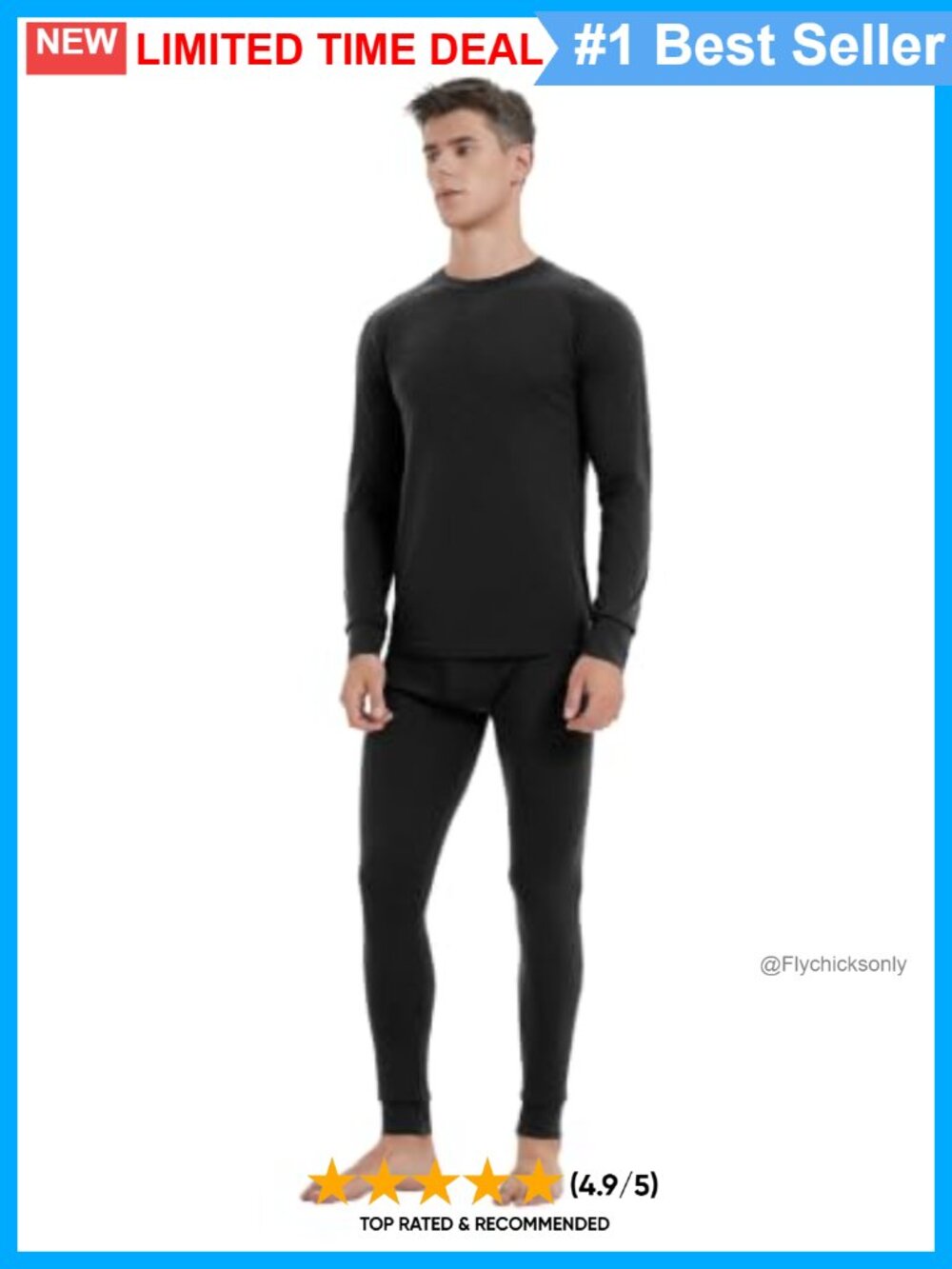 100% Superfine Merino Wool Thermal Base Layer Long Sleeve Crew